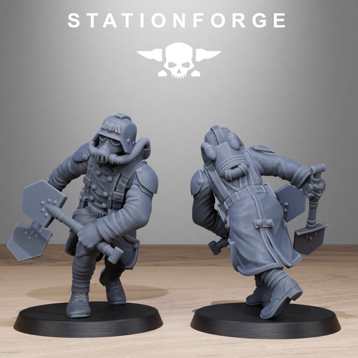 Grim Guard Radioactive Mutants, Imperial Army proxy miniature, infantry, 28mm heroic scale unpainted resin, view 8