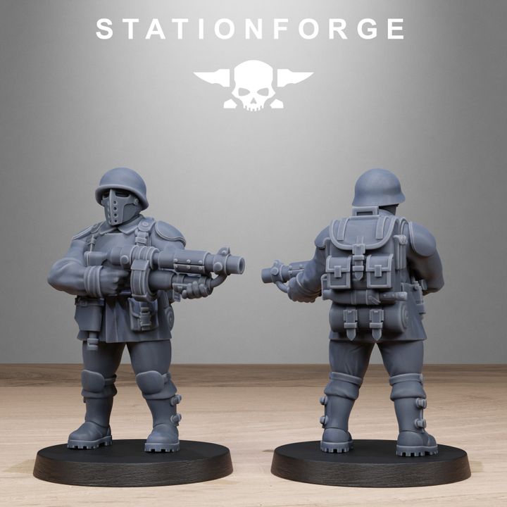Free Guard Builder Kit, Imperial Army proxy miniature, infantry, 28mm heroic scale unpainted resin, view 5