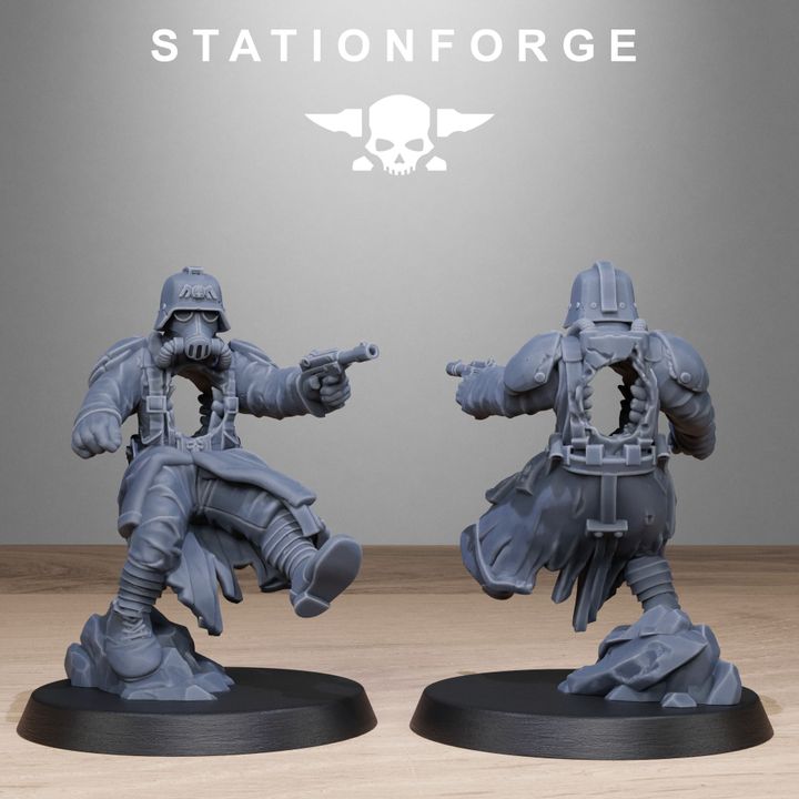Grim Guard Objective Markers, Imperial Army proxy miniature, infantry, 28mm heroic scale unpainted resin, view 6