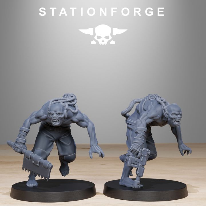Dark Space Knights Guard Wretched (12 Units), proxy miniature, squad, 28mm heroic scale unpainted resin, view 8