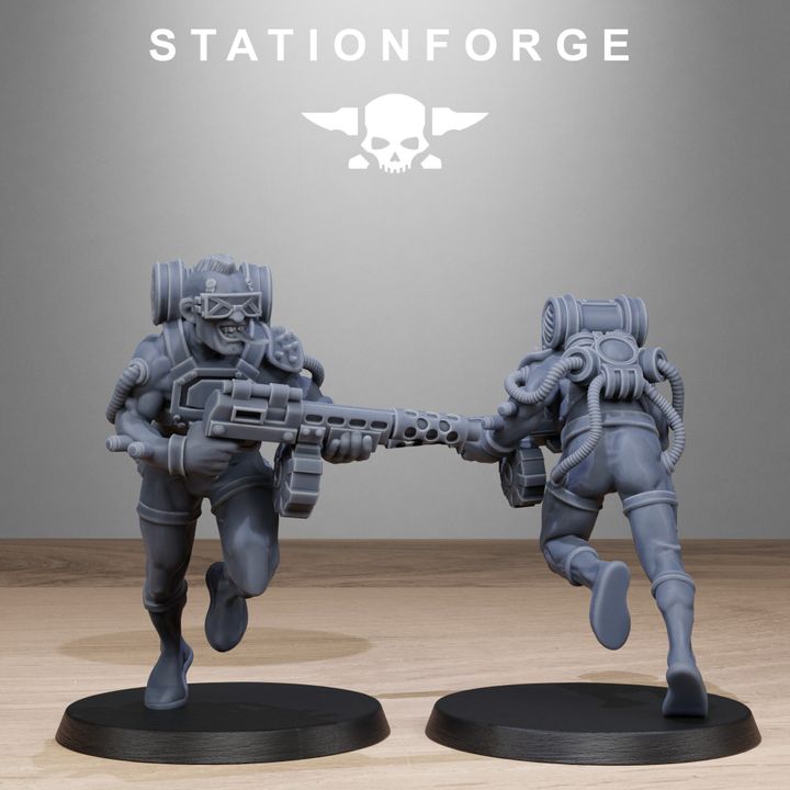 Dark Space Knights Guard Abhumans, proxy miniature, infantry, 28mm heroic scale unpainted resin, view 7