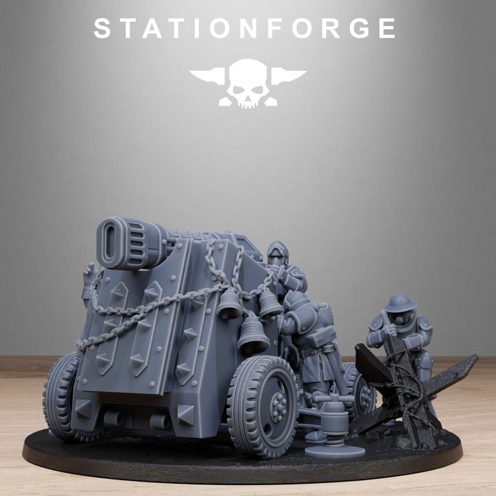 Royal Guard Light Artillery, Imperial Army proxy miniature, 28mm heroic scale unpainted resin, view 4