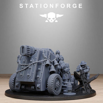 Royal Guard Light Artillery, Imperial Army proxy miniature, 28mm heroic scale unpainted resin, view 4