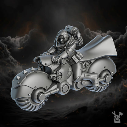 Battle Sisters Biker Sisters Squad, proxy miniature, 28mm heroic scale unpainted resin, view 10
