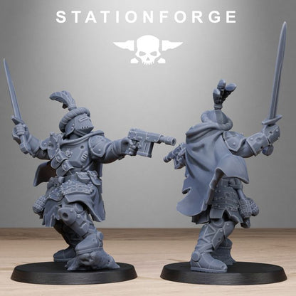 Royal Guard Bloodwardens, Imperial Army proxy miniature, infantry, 28mm heroic scale unpainted resin, view 7
