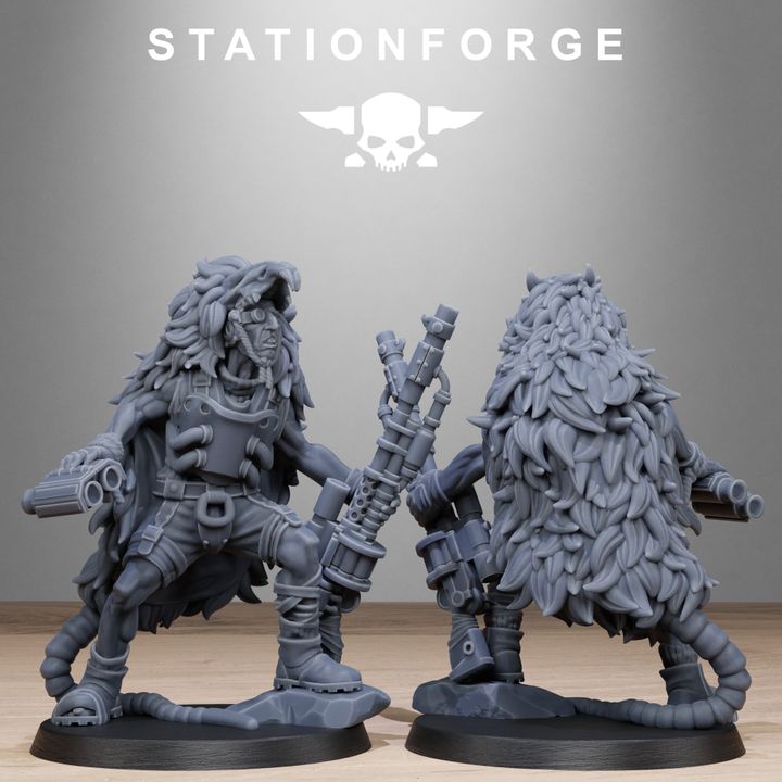 Tech Priests Barbarians, 28mm heroic scale unpainted resin, view 7
