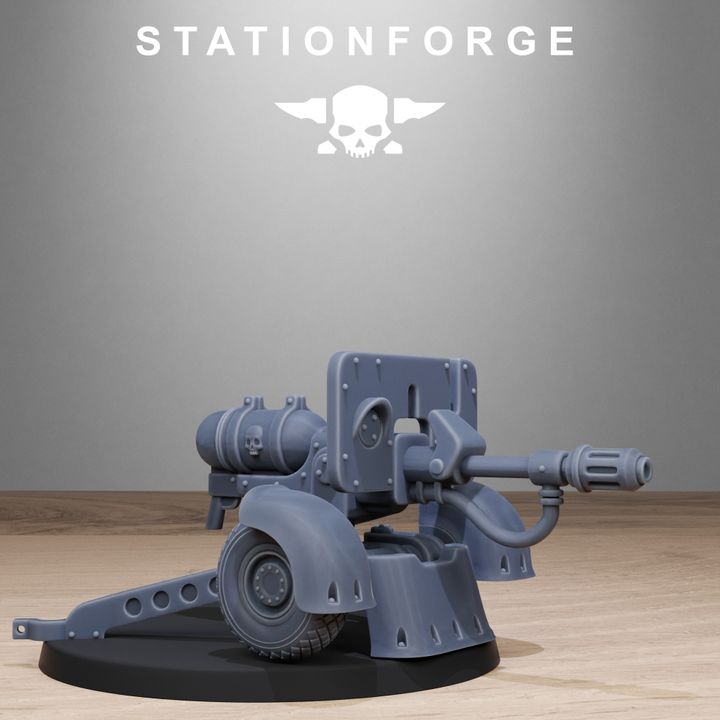 Free Guard Light Machine Gun, Imperial Army proxy miniature, artillery, 28mm heroic scale unpainted resin, view 5