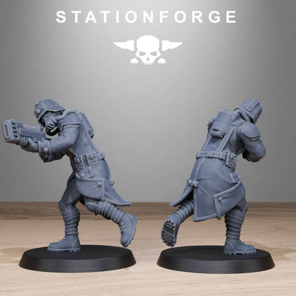 Grim Guard Sisters, Battle Sisters proxy miniature, infantry, 28mm heroic scale unpainted resin, view 9
