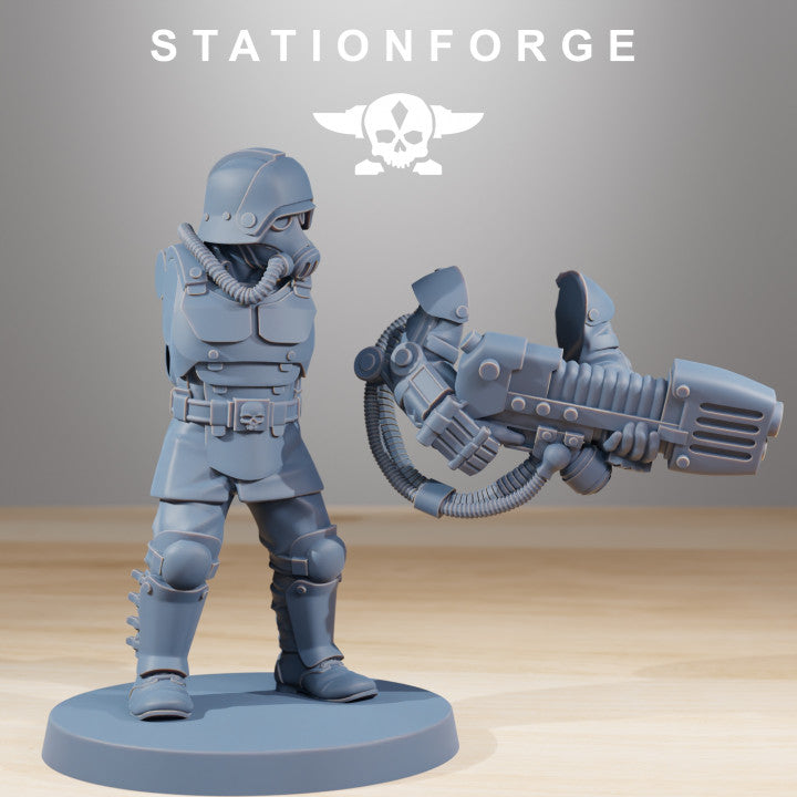 Grim Guard Commandos, Imperial Army proxy miniature, infantry, 28mm heroic scale unpainted resin, view 10