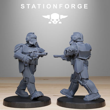 Imperial Army Grim Guard Enforcers (11 Units), 28mm heroic scale unpainted resin, view 5