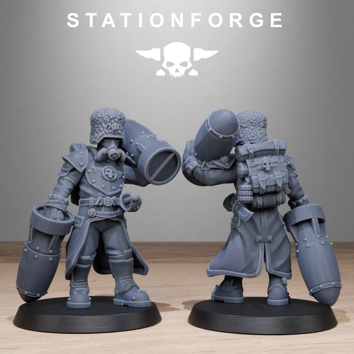 Grim Guard Royals, Imperial Army proxy miniature, infantry, 28mm heroic scale unpainted resin, view 5
