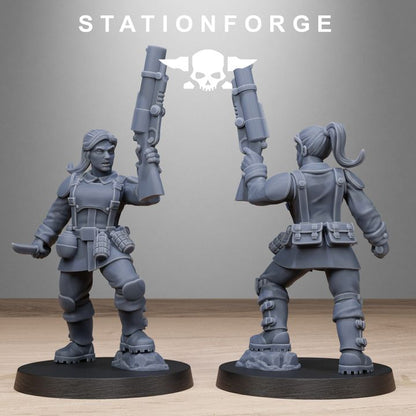 Free Guard Sisters, Imperial Army proxy miniature, infantry, 28mm heroic scale unpainted resin, view 10