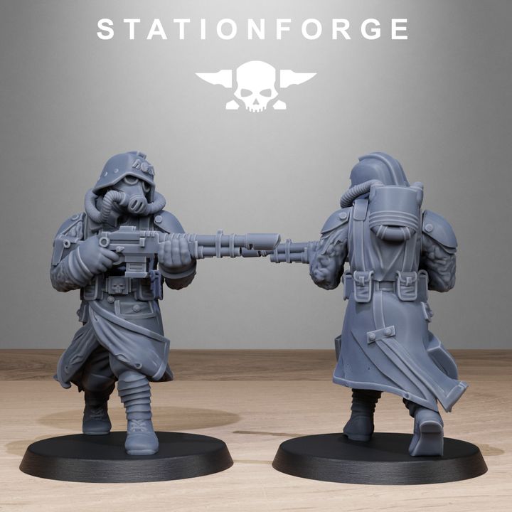 Grim Guard Radioactive Mutants, Imperial Army proxy miniature, infantry, 28mm heroic scale unpainted resin, view 4