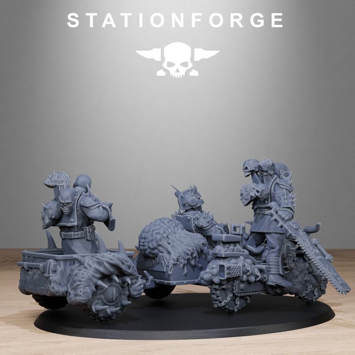 Dark Space Knights Guard Bikers, proxy miniature, infantry, 28mm heroic scale unpainted resin, view 8