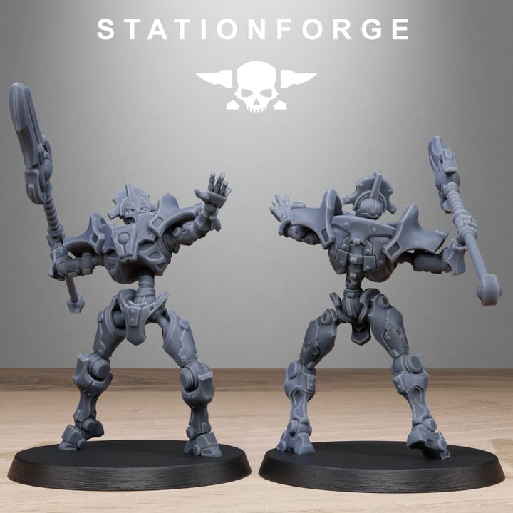 Necro Blades, proxy miniature, 28mm heroic scale unpainted resin, view 6