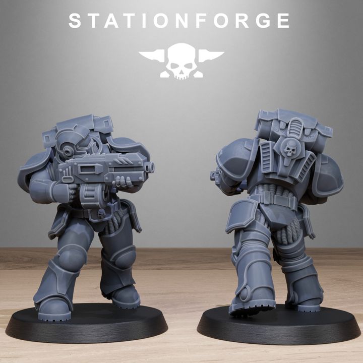 Space Knights Brutes, proxy miniature, 28mm heroic scale unpainted resin, view 4