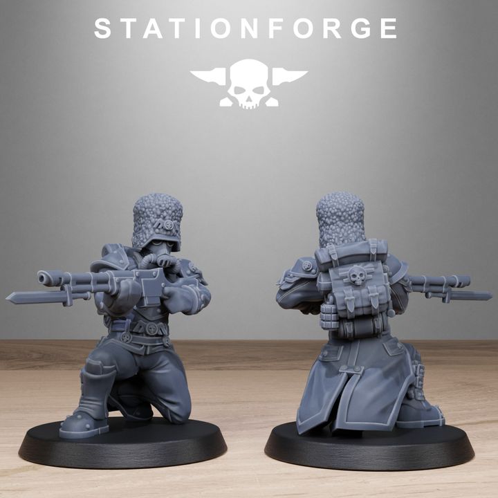 Grim Guard Royals, Imperial Army proxy miniature, infantry, 28mm heroic scale unpainted resin, view 6