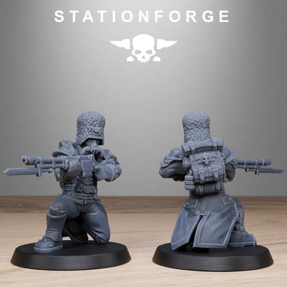 Grim Guard Royals, Imperial Army proxy miniature, infantry, 28mm heroic scale unpainted resin, view 6