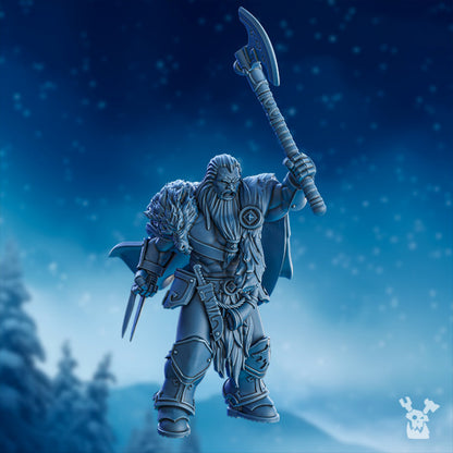 Wolf Knights Berserker Squad, proxy miniature, 28mm heroic scale unpainted resin, view 3