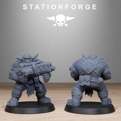 Orks Bros Infantry, proxy miniature, 28mm heroic scale unpainted resin, view 8