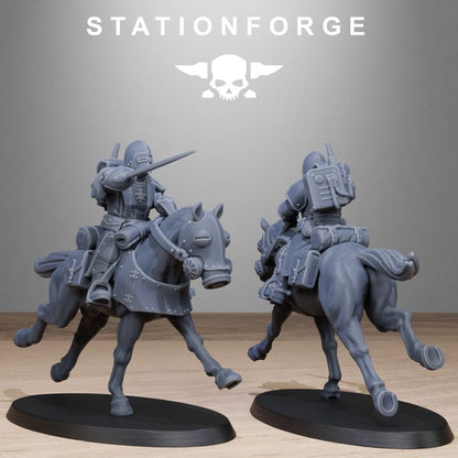 Royal Guard Cavalry, Imperial Army proxy miniature, 28mm heroic scale unpainted resin, view 2