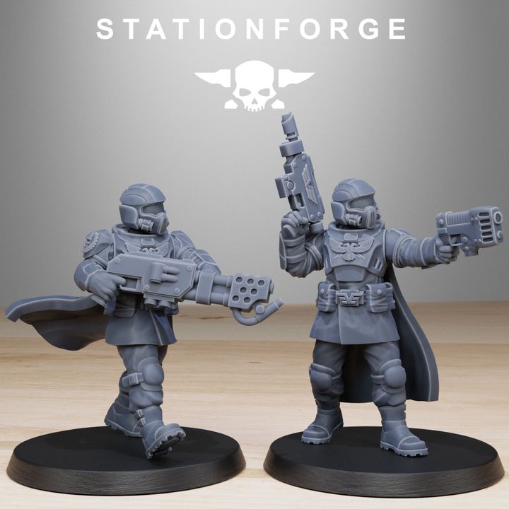 Imperial Army Vaskar Hunters With Monster (11 Units), 28mm heroic scale unpainted resin, view 7