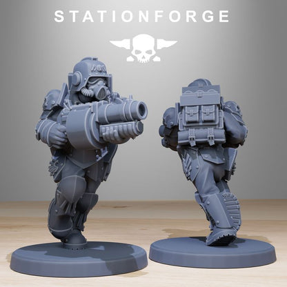 Imperial Army Grim Guard Elites (12 Units), 28mm heroic scale unpainted resin, view 9