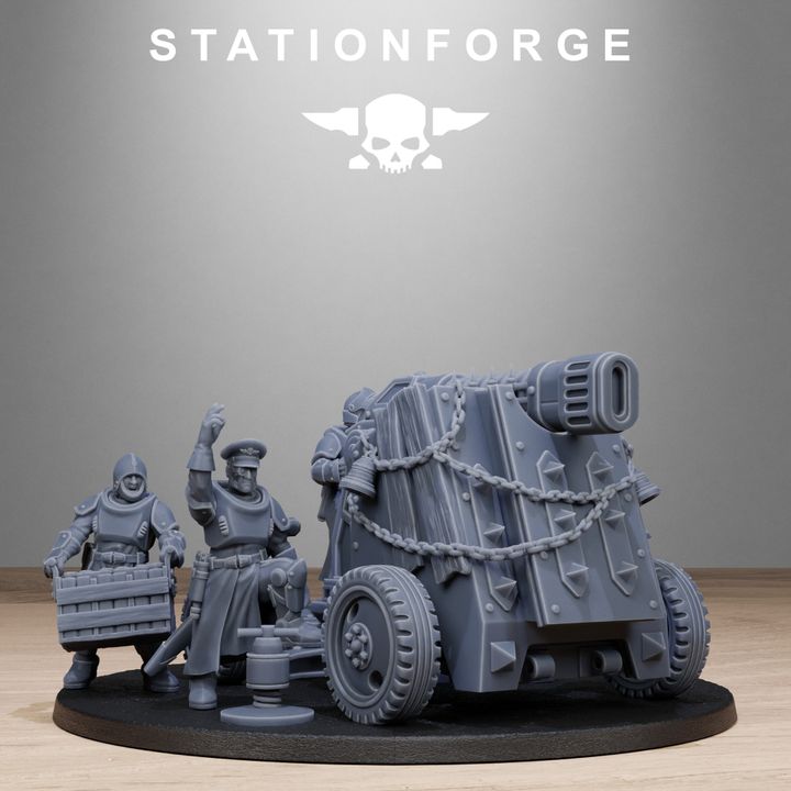 Royal Guard Light Artillery, Imperial Army proxy miniature, 28mm heroic scale unpainted resin, view 6