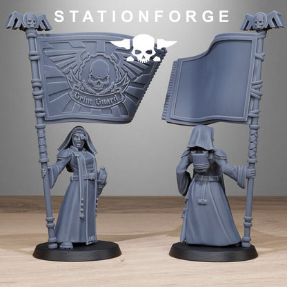 Grim Guard Sisters, Battle Sisters proxy miniature, infantry, 28mm heroic scale unpainted resin, view 6