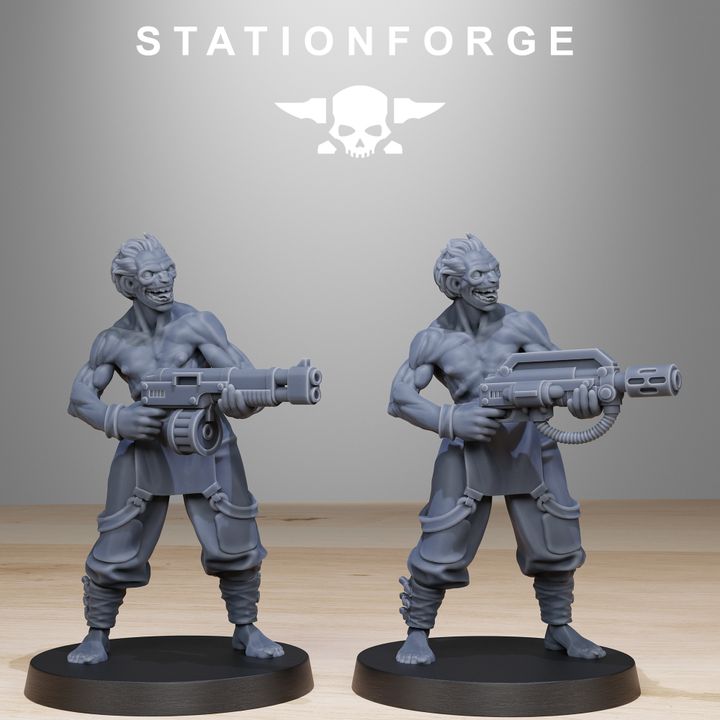 Dark Space Knights Guard Wretched (12 Units), proxy miniature, squad, 28mm heroic scale unpainted resin, view 9