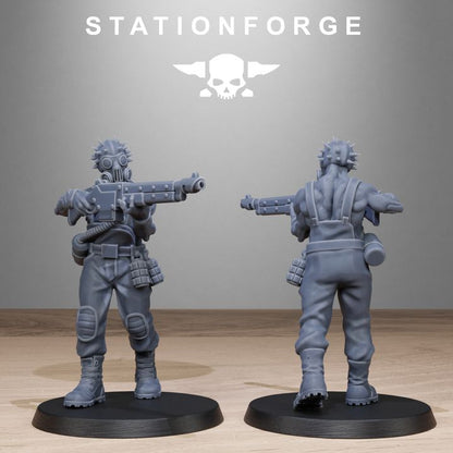 Dark Space Knights Guard Abhumans, proxy miniature, infantry, 28mm heroic scale unpainted resin, view 10