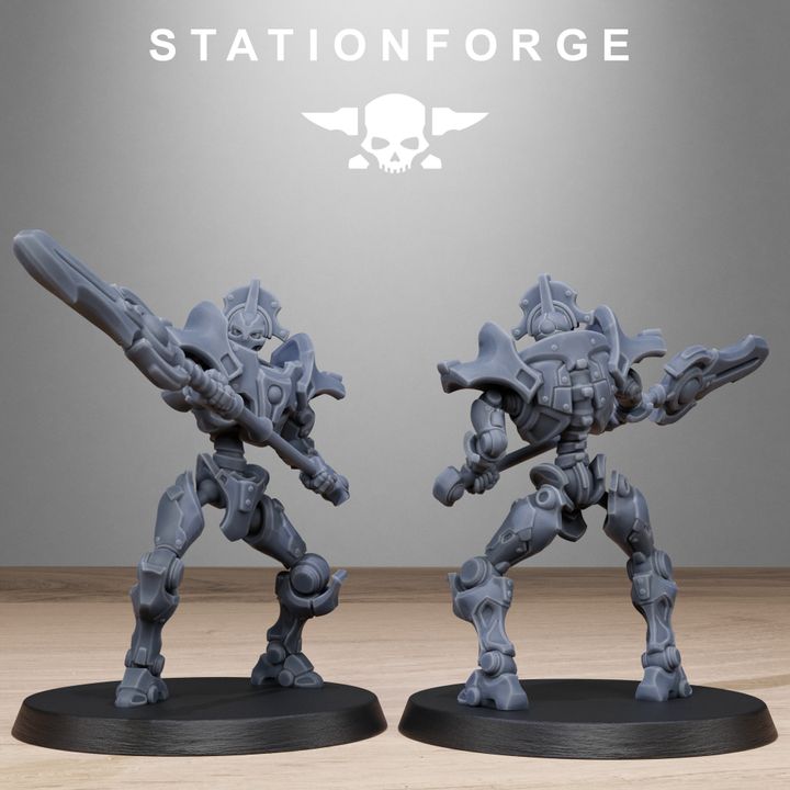 Necro Blades, proxy miniature, 28mm heroic scale unpainted resin, view 7