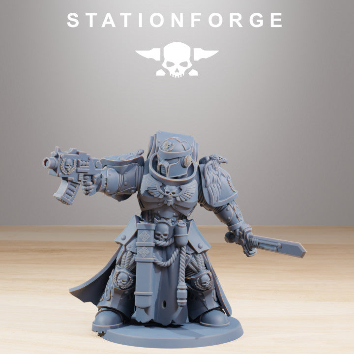 Space Knights Guardmen Commander, proxy miniature, character, 28mm heroic scale unpainted resin, view 9
