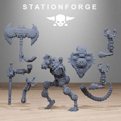 Raticus Technoclaw, Tech Priests proxy miniature, 28mm heroic scale unpainted resin, view 2