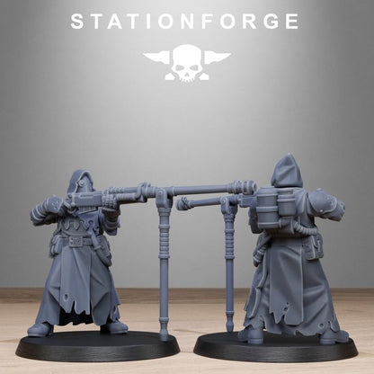 Scavenger Sanctum Infantry, Tech Priests proxy miniature, 28mm heroic scale unpainted resin, view 10