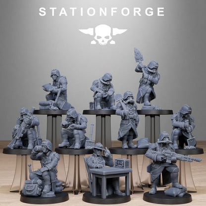 Grim Guard Chill Squad, Imperial Army proxy miniature, 28mm heroic scale unpainted resin