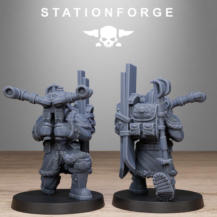 Grim Guard Frostwatch Patrol, Imperial Army proxy miniature, infantry, 28mm heroic scale unpainted resin, view 10