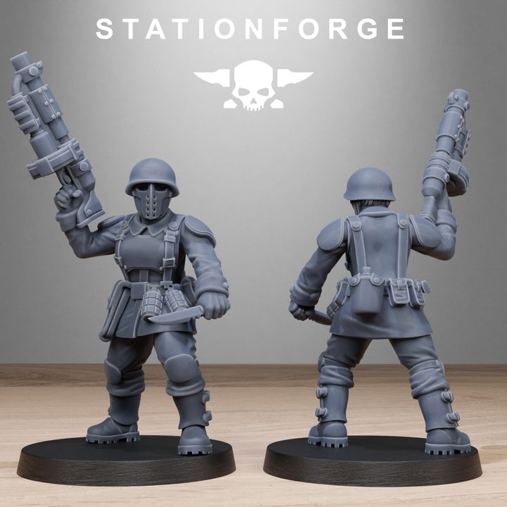 Free Guard Sisters, Imperial Army proxy miniature, infantry, 28mm heroic scale unpainted resin, view 6