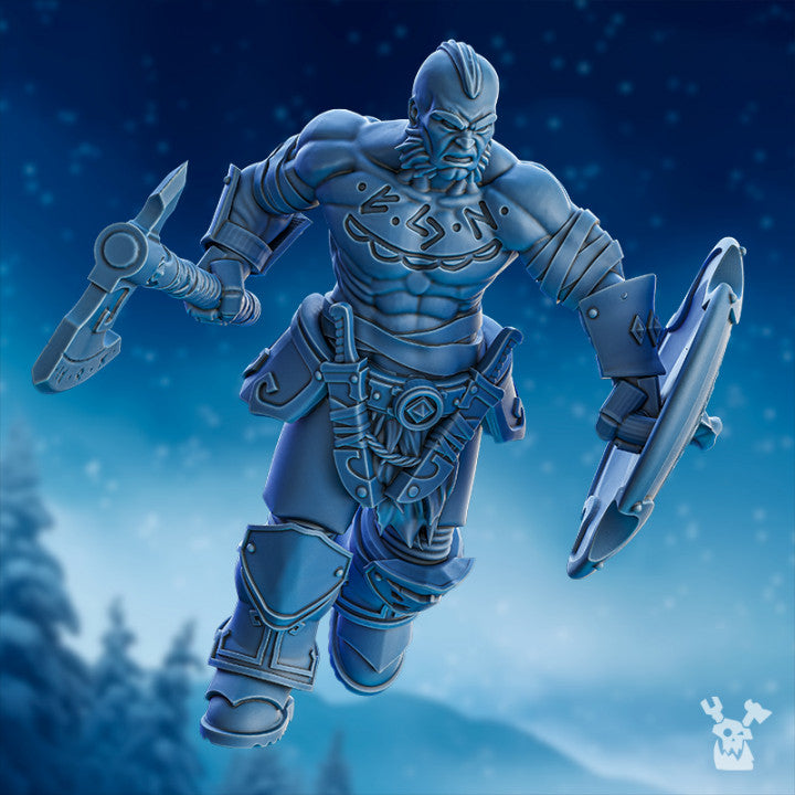 Wolf Knights Berserker Squad, proxy miniature, 28mm heroic scale unpainted resin, view 2