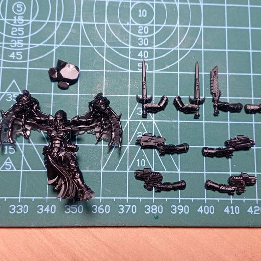 Dark Space Knights Airborne Witches Squad, proxy miniature, 28mm heroic scale unpainted resin