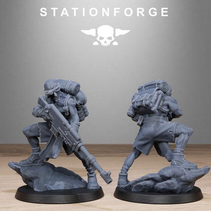 Dark Space Knights Guard Abhumans, proxy miniature, infantry, 28mm heroic scale unpainted resin, view 5