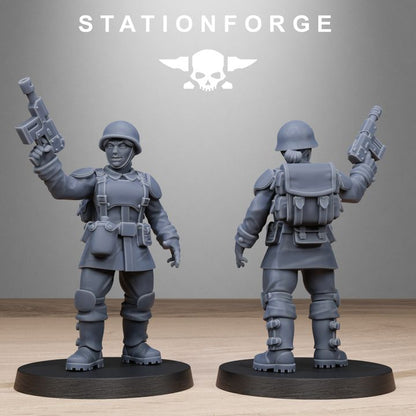 Free Guard Sisters, Imperial Army proxy miniature, infantry, 28mm heroic scale unpainted resin, view 3