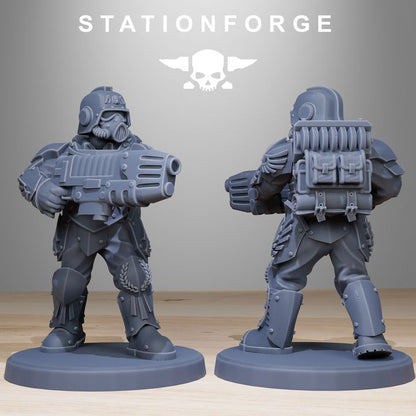 Imperial Army Grim Guard Elites (12 Units), 28mm heroic scale unpainted resin, view 8