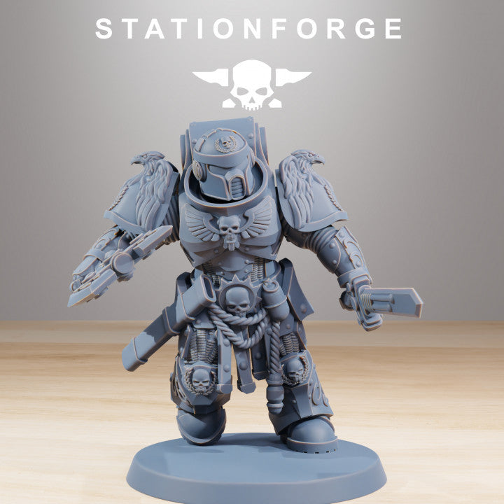 Space Knights Guardmen Commander, proxy miniature, character, 28mm heroic scale unpainted resin, view 6