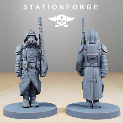 Imperial Army Grim Guard Marching Poses (7 Units), 28mm heroic scale unpainted resin, view 5