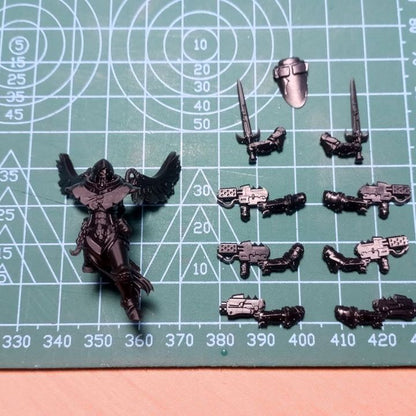 Dark Space Knights Airborne Witches Squad, proxy miniature, 28mm heroic scale unpainted resin, view 2