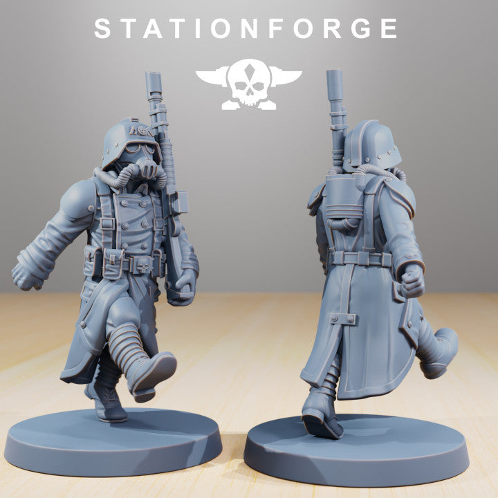 Imperial Army Grim Guard Marching Poses (7 Units), 28mm heroic scale unpainted resin, view 3