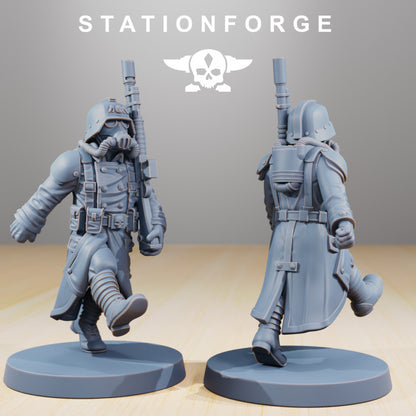 Imperial Army Grim Guard Marching Poses (7 Units), 28mm heroic scale unpainted resin, view 3