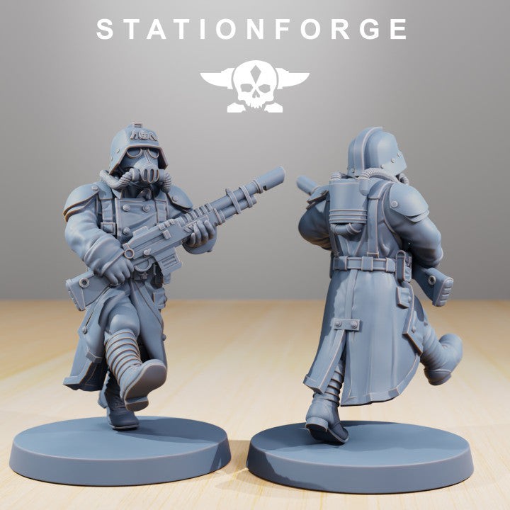 Imperial Army Grim Guard Marching Poses (7 Units), 28mm heroic scale unpainted resin, view 4