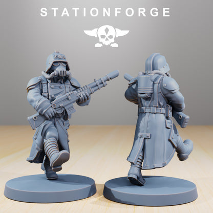 Imperial Army Grim Guard Marching Poses (7 Units), 28mm heroic scale unpainted resin, view 4